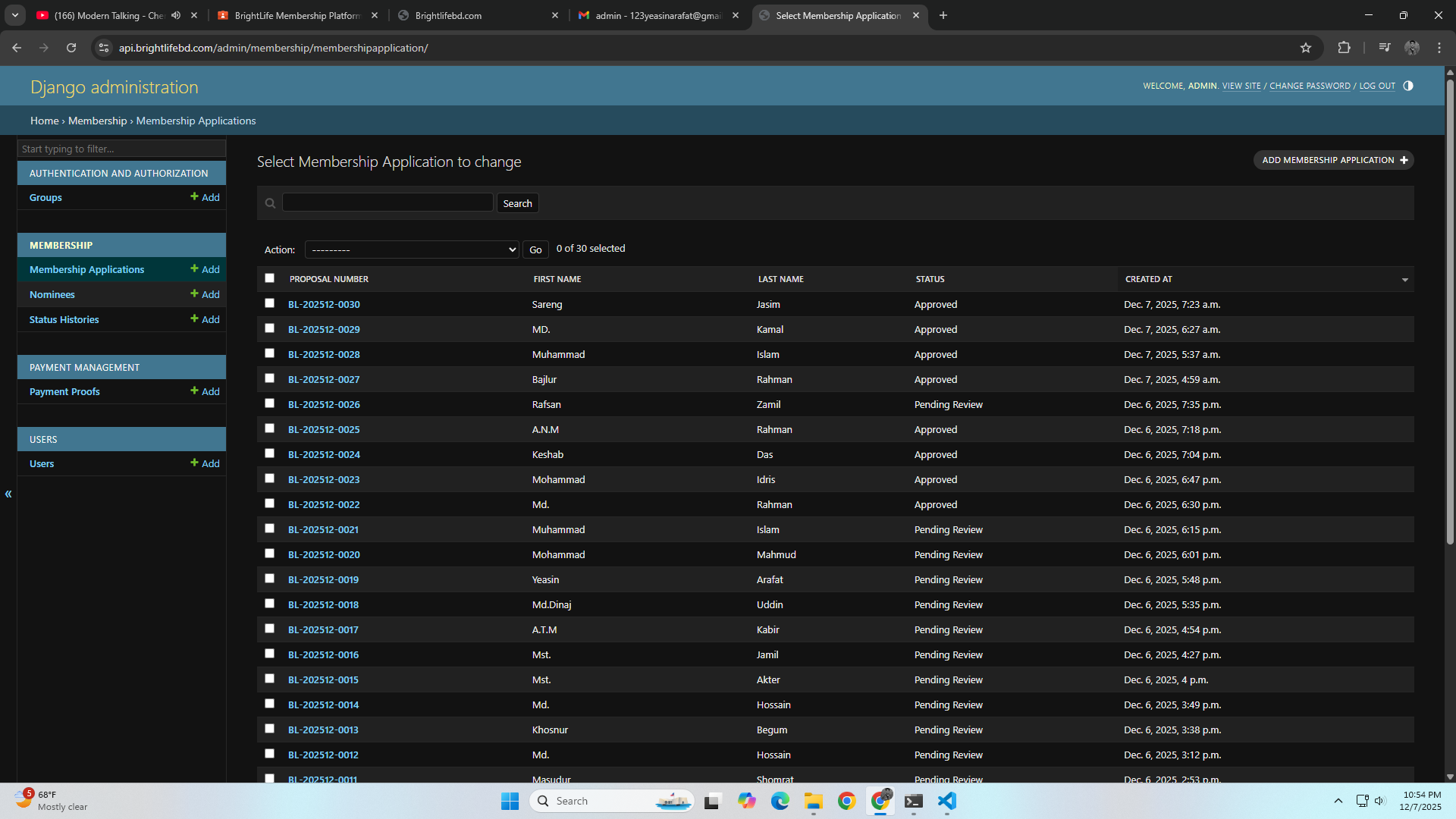BrightLife Membership Platform (Backend)